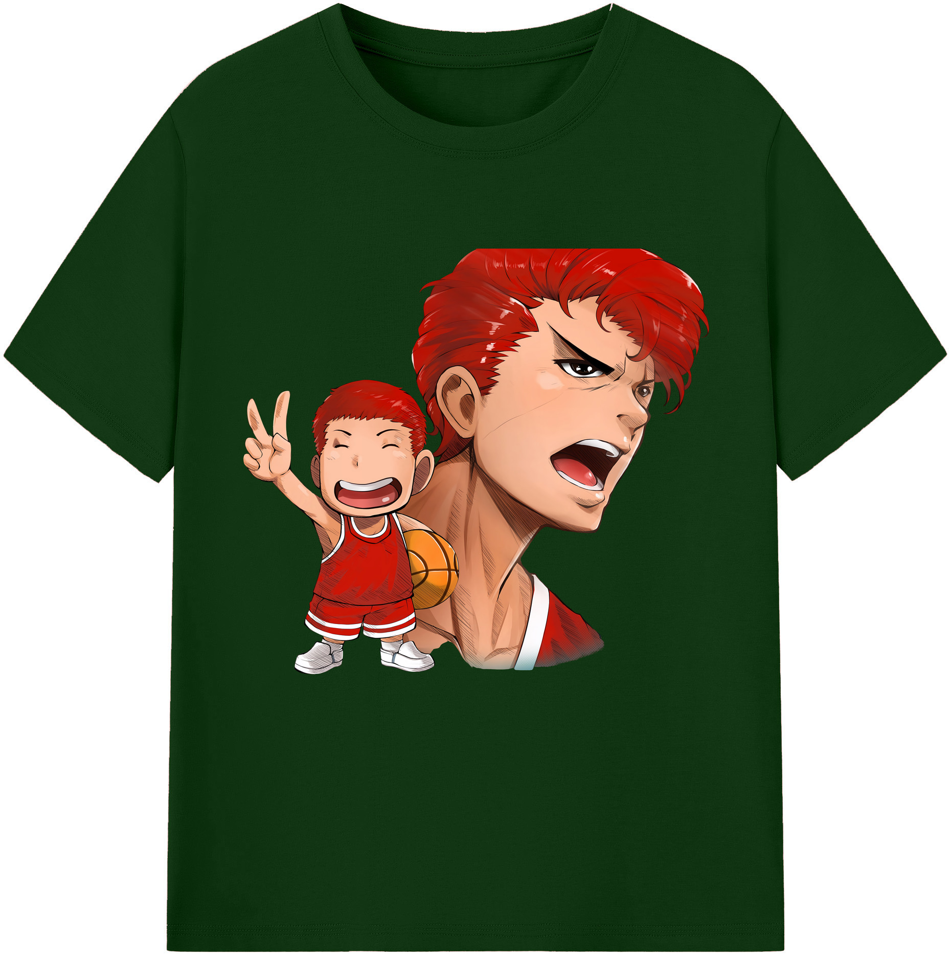 SLAM DUNK／スラムダンク 綿100％半袖Tシャツ（フロントプリント）